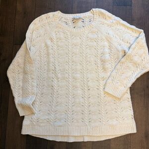 Coldwater Creek Women's Cream Cable Knit Pullover Sweater Size 2X Minimalist